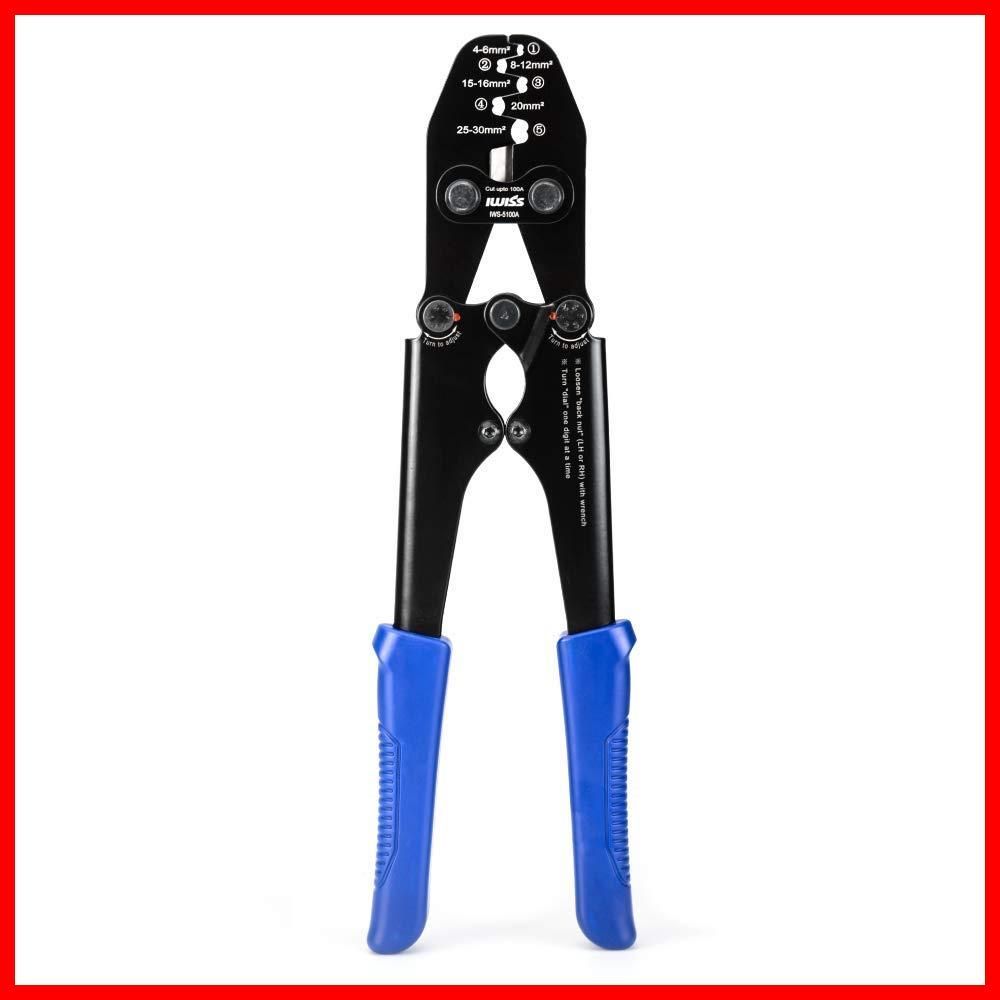 数量 アイウィス IWISS オープンタイプ バッテリーターミナル 圧着ペンチ 4.0-30.0 mm 2対応 IWS-5100 A