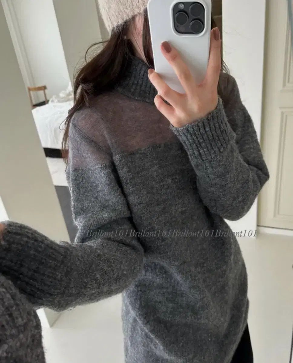 (新品)麻オープン ニット ドレス