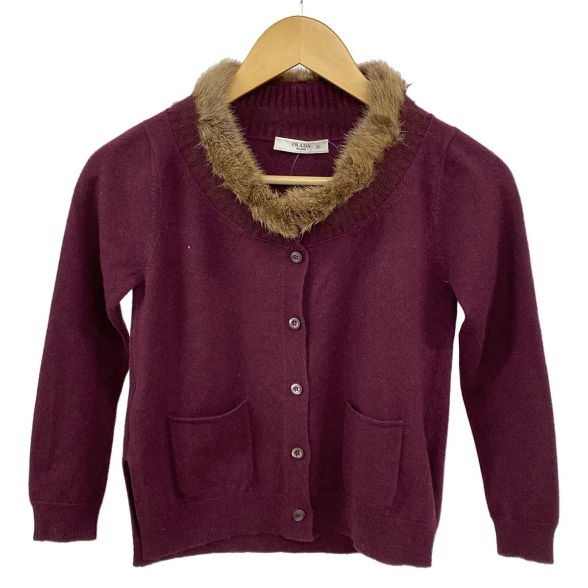 PRADA(プラダ)シルクカーディガン３６ PRADA（プラダ）カーディガン 黒 サイズ:36(XS位) レディース