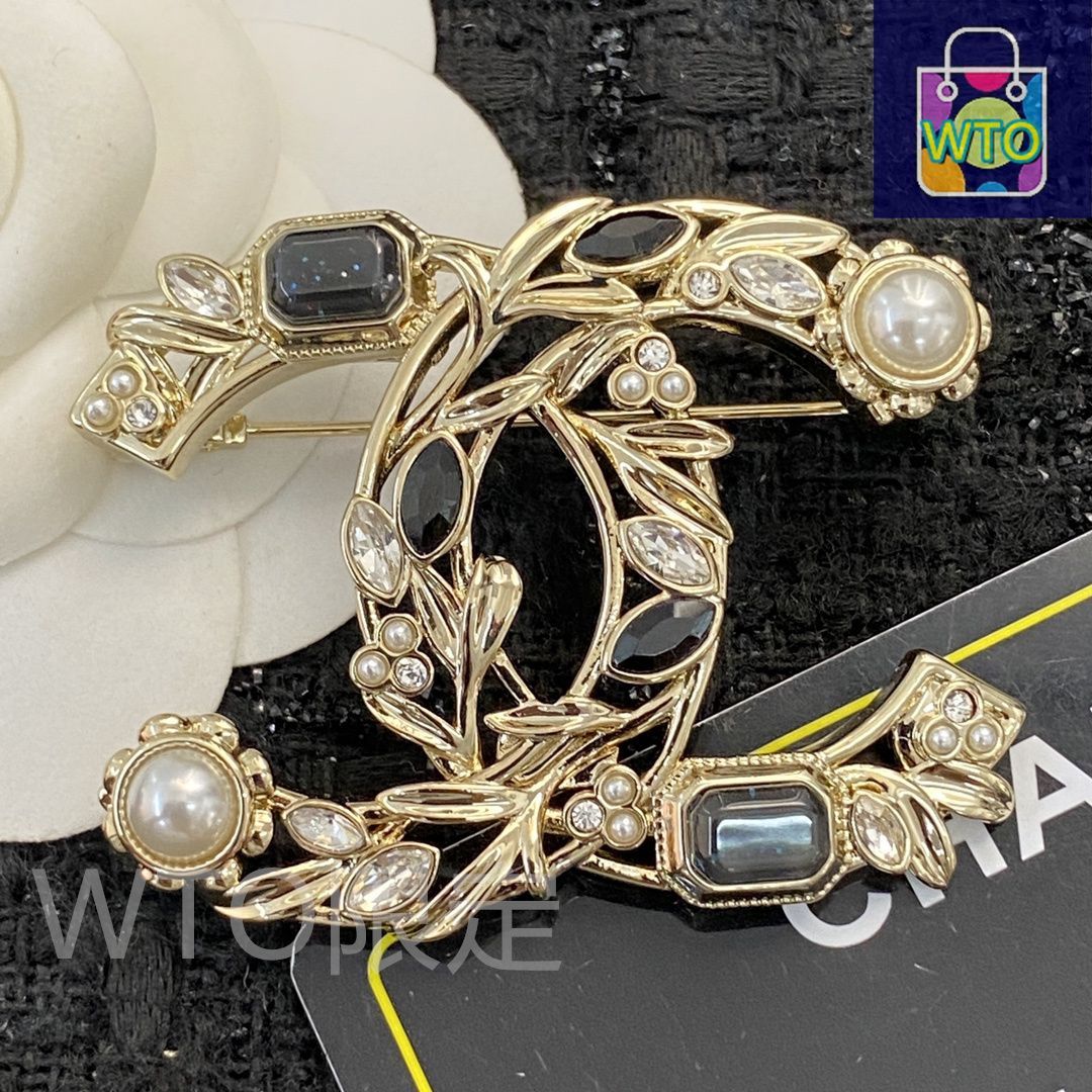 今日特価】CHANEL シャネル 22 年 ブラック ジェム ブローチ? - メルカリ