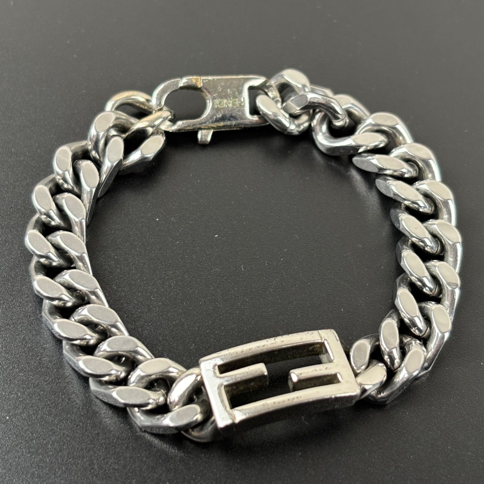 フェンディ FENDI ブレスレット バケット FFロゴ チェーン シルバー