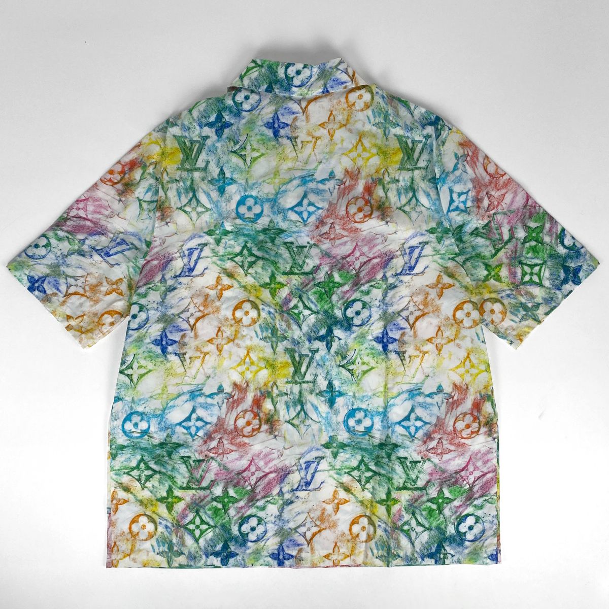 ルイ ヴィトン Louis Vuitton パステル モノグラム 半袖シャツ ロゴ LV トップス コットン グリーン マルチ メンズ