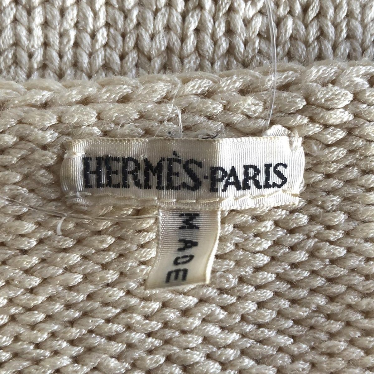  HERMES エルメス ノースリーブセーター サイズXS レディース - アイボリー シルク混 ノースリーブ ニット セーター