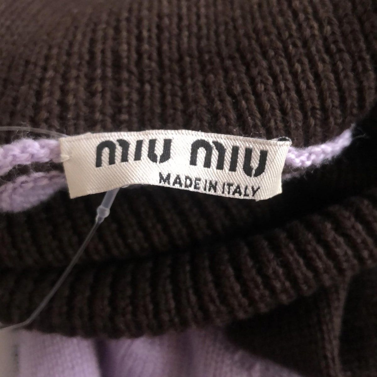  miumiu ミュウミュウ 長袖セーター サイズ36 S レディース - ライトパープル×ダークブラウン×黒 タートルネック ゴースト オバケ 長袖 ニット セーター