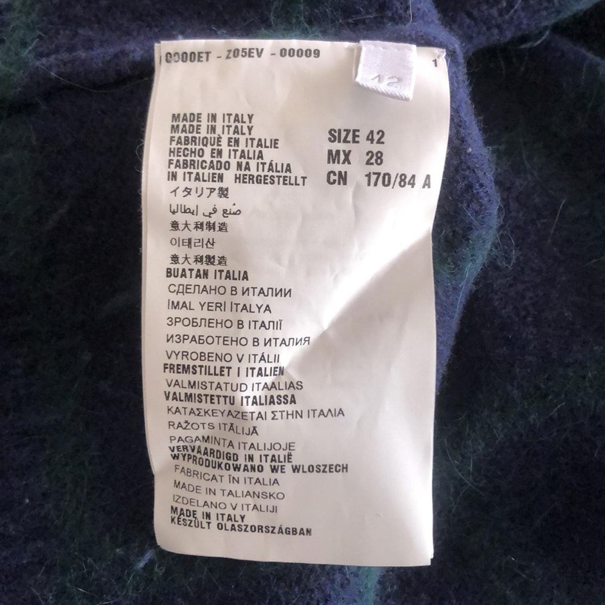 クルーネック チェック柄