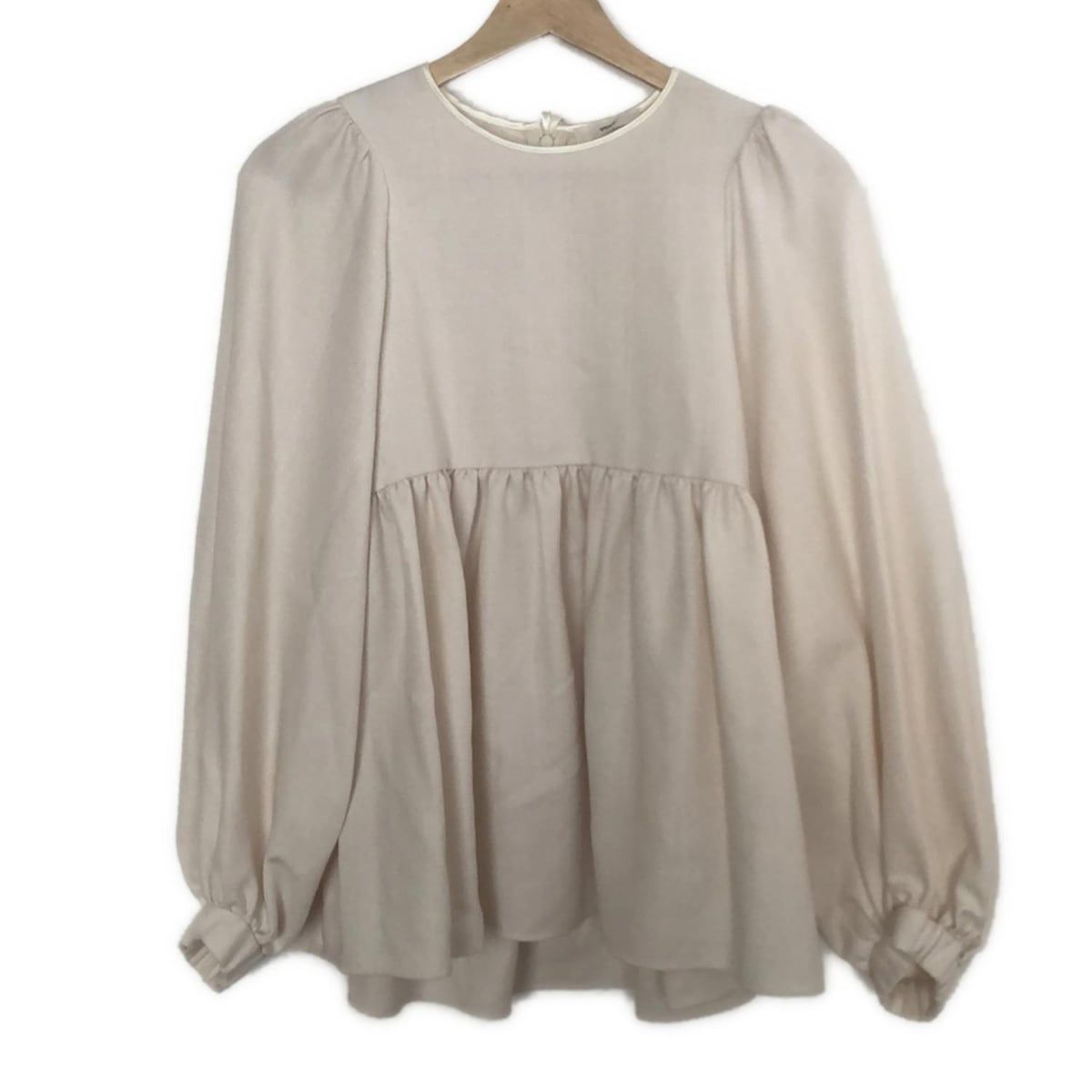 yori ヨリ 長袖シャツブラウス サイズF レディース ドライツイードパフブラウス アイボリー プルオーバー