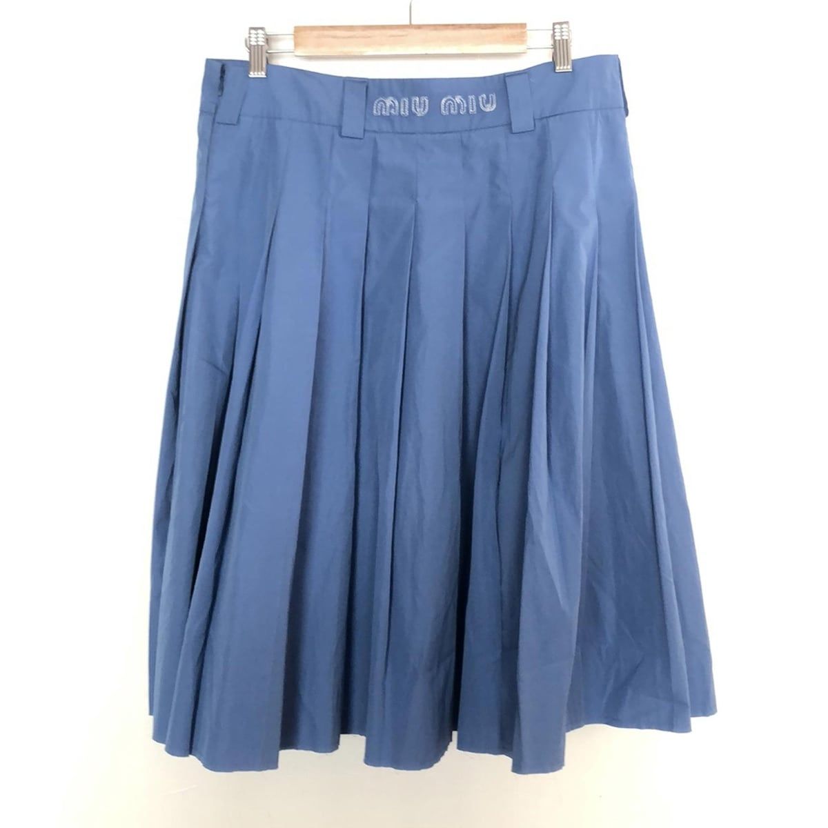 miumiu ミュウミュウ ロングスカート サイズ42 M レディース - ブルー プリーツ