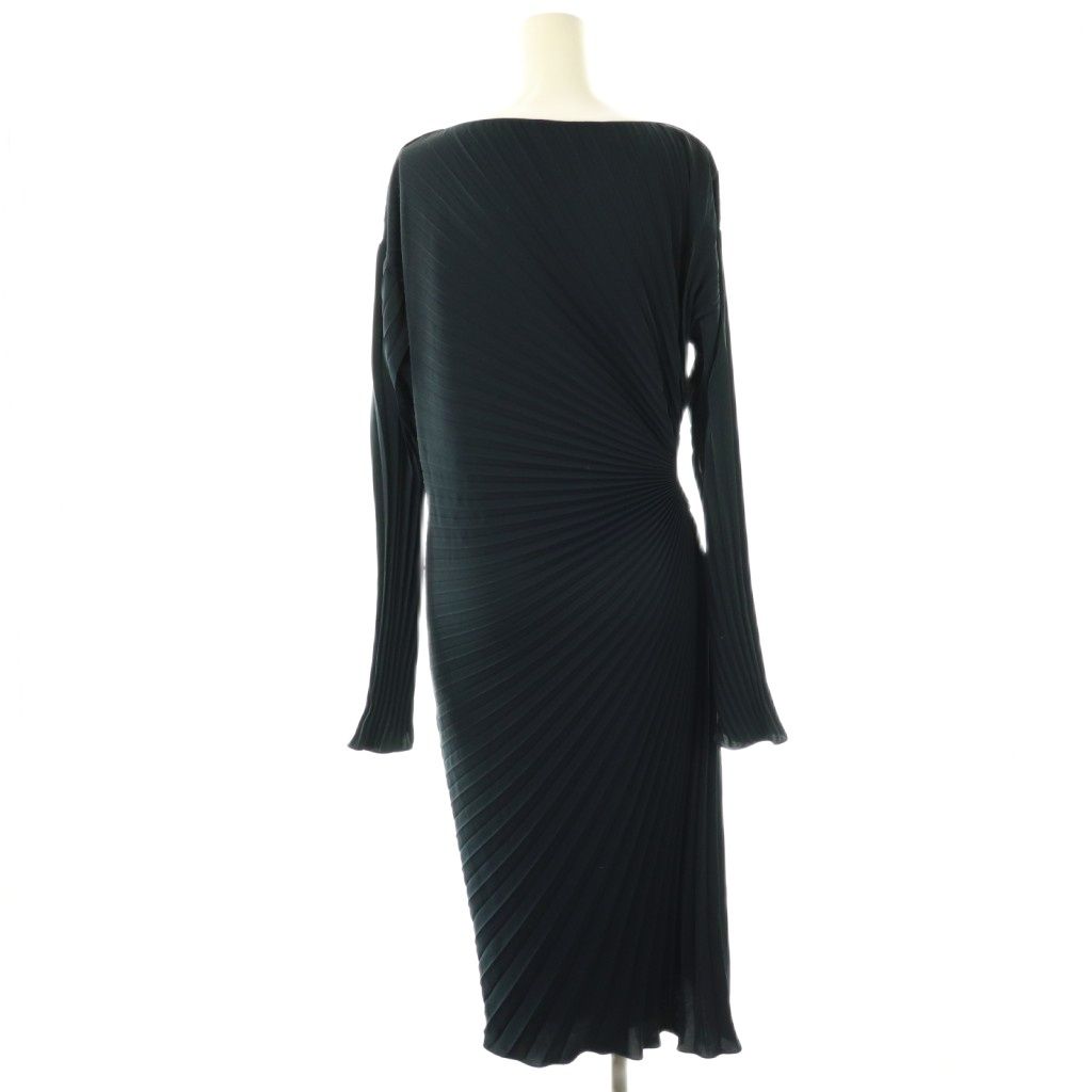 ケンゾー KENZO プリーツワンピース ロング 長袖 変形 36 ネイビー DO GY 53