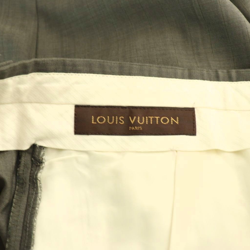  ルイヴィトン LOUIS VUITTON テーパードパンツ スラックス ジッパーフライ ウール 52 グレー DO GY 53 その他 トップス