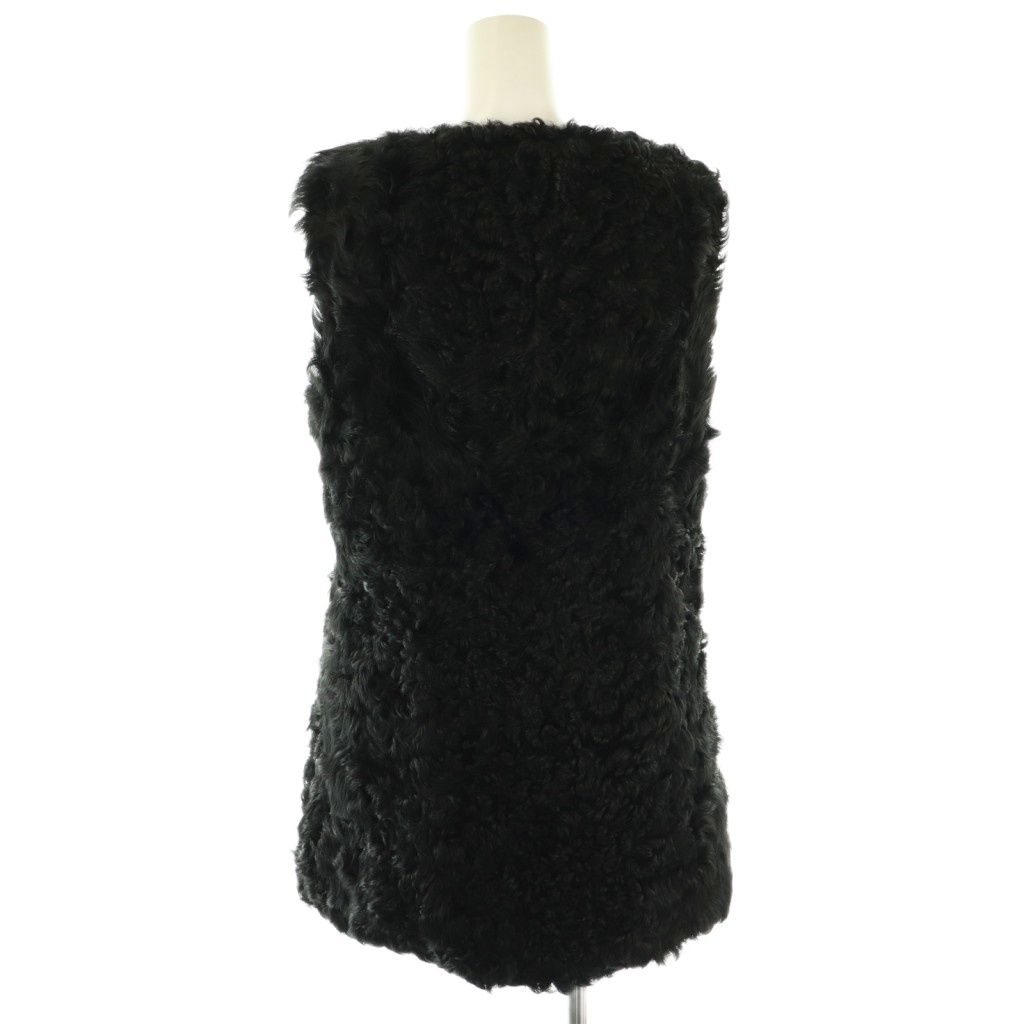 タブスミラノ TAVUS MILANO ファージャケット ベスト ノー M ブラック HK GY 57