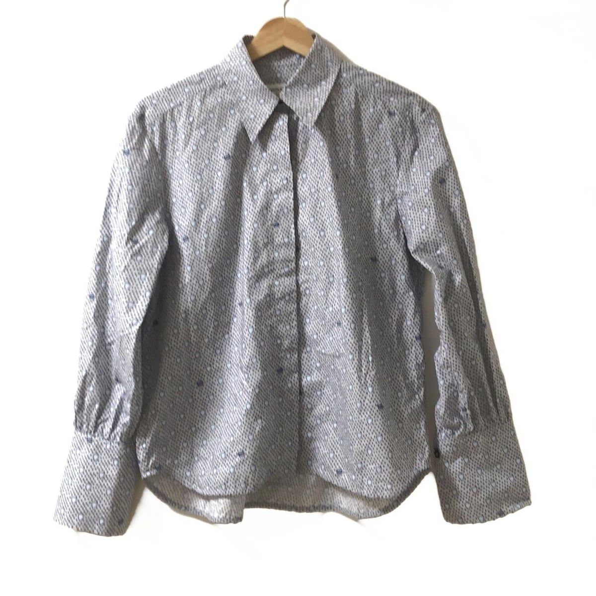MAISON KITSUNE メゾンキツネ 長袖シャツブラウス サイズ34 S レディース ライトグレー ブルーグレー マルチ