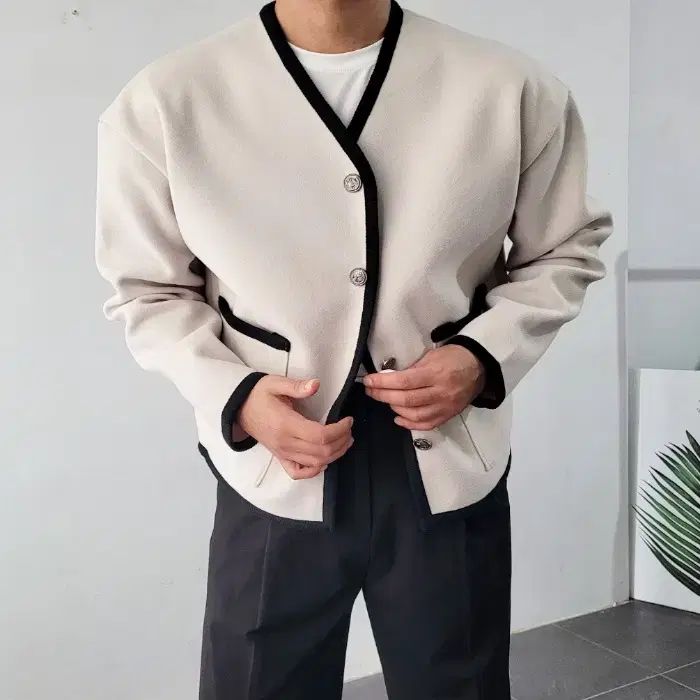 メンズ Classic 合포 Vネック カーディガン 3COLOR