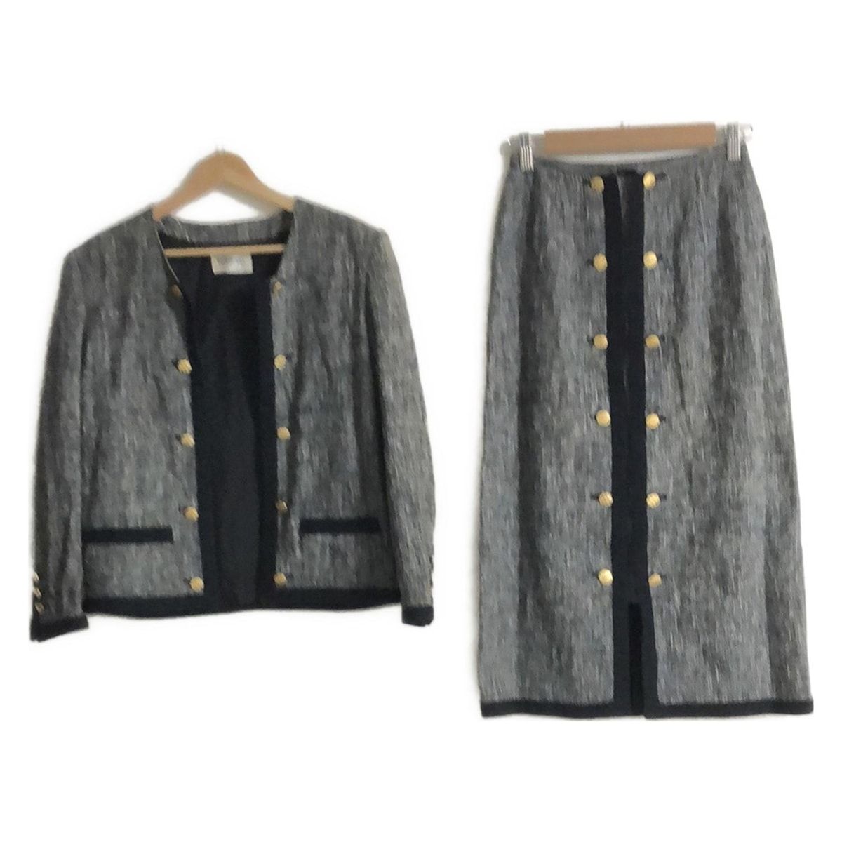 INGEBORG インゲボルグ スカートスーツ レディース - ダークネイビー×白