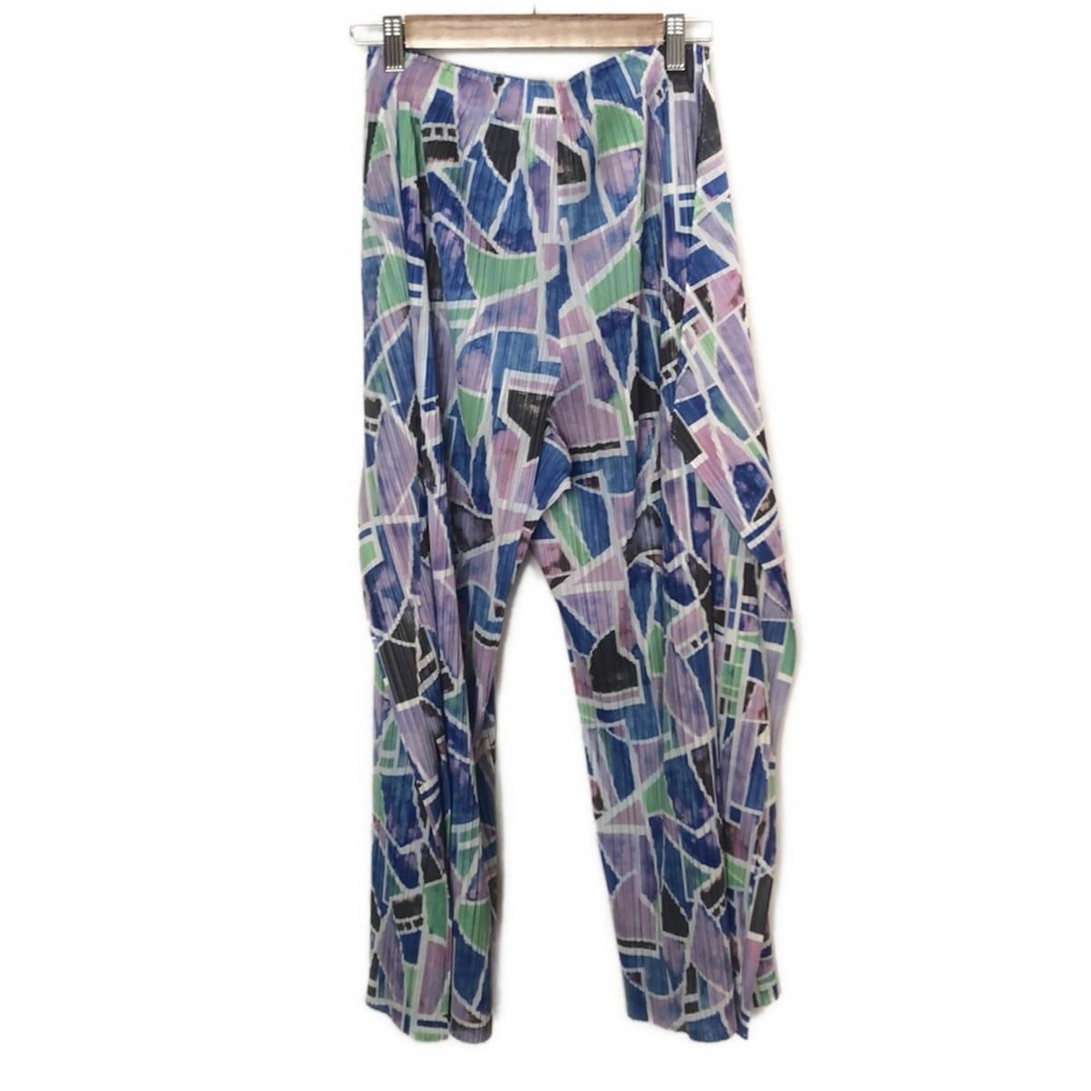 PLEATS PLEASE プリーツプリーズ パンツ レディース - ライトパープル×ブルー×マルチ フルレングス