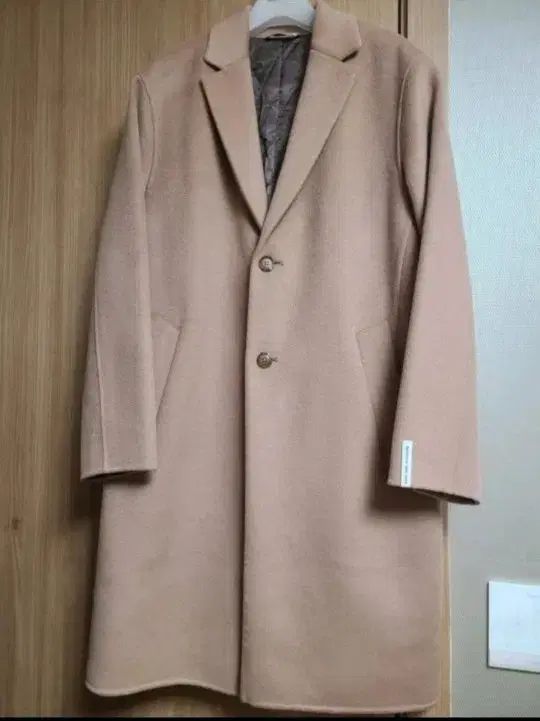 ビーンポール ベージュ ウール混 シングル コート