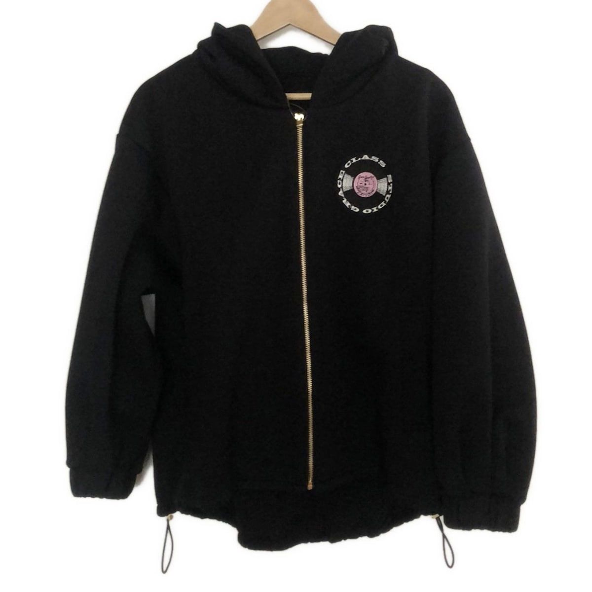 Grace Class グレースクラス パーカー サイズ36 S レディース - 黒×白×ピンク 長袖