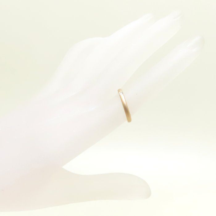 Pomellato ポメラート ルッチョレ リング 指輪 1 Pダイヤモンド 8.5号 サンドブラスト加工 K 18 RG ローズゴールド レディース 294501 BJ