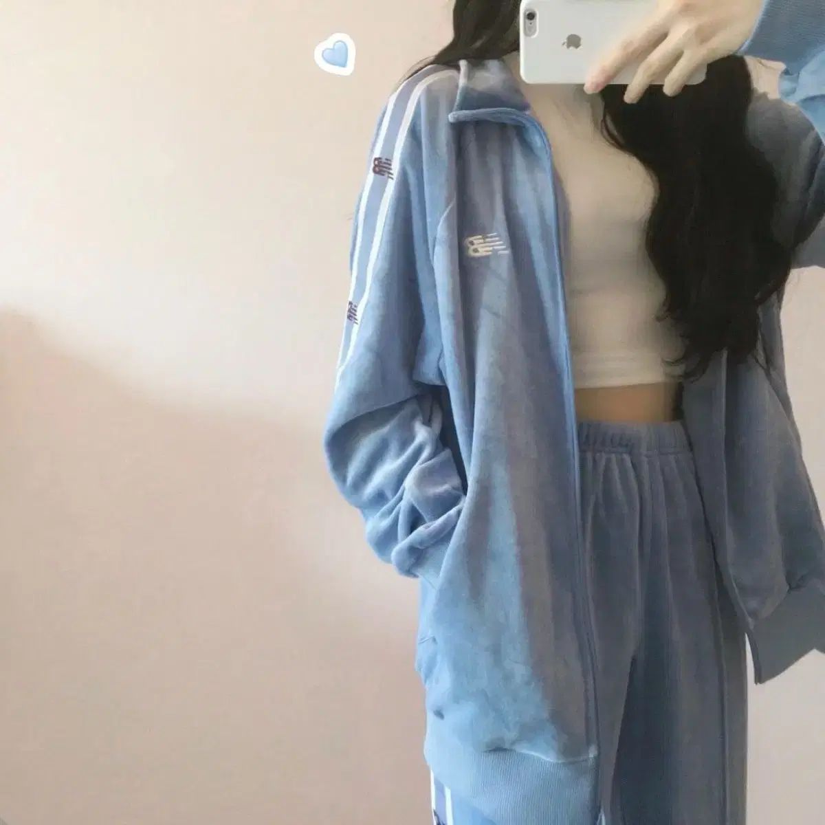 ニュー ンス ベルベット スカイ ブルー 必須アイテム ジップアップ