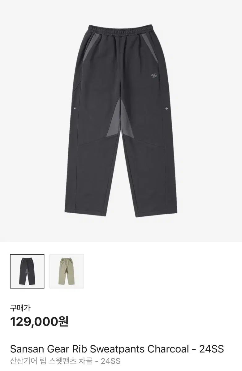 SAN GEAR リップ スウェットパンツ チャコール 裾