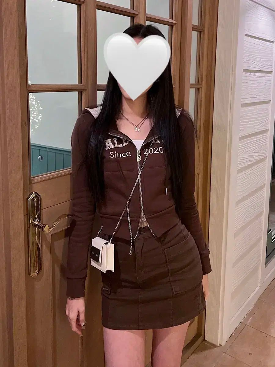 セットスカート贈呈 ペイルジェイド レトロ パッチ フードジップアップ