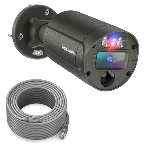 800万画素 双方向通話 赤青ランプ警告 有線 防犯カメラ poe 防犯カメラセット 屋外 14 fe 9 a 99