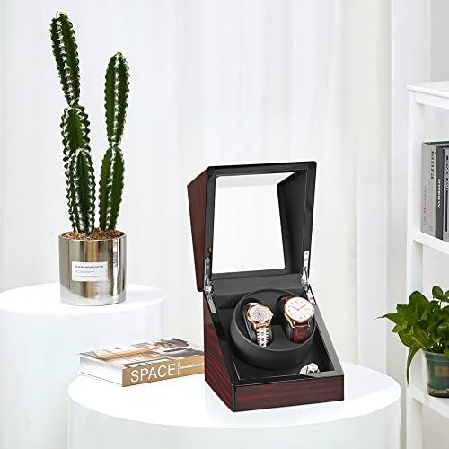  ワインディングマシーン ウォッチワインダー ワインダー 腕時計 自動巻き時計ワインディングマシーン マブチモーター 腕時計自動巻き上げ機 腕時計収納ケース LEDライト 2本巻き 白檀の木目-136 D-RT 969 b 558 スポンジ 調味料ボトル その他 キッチン 食器