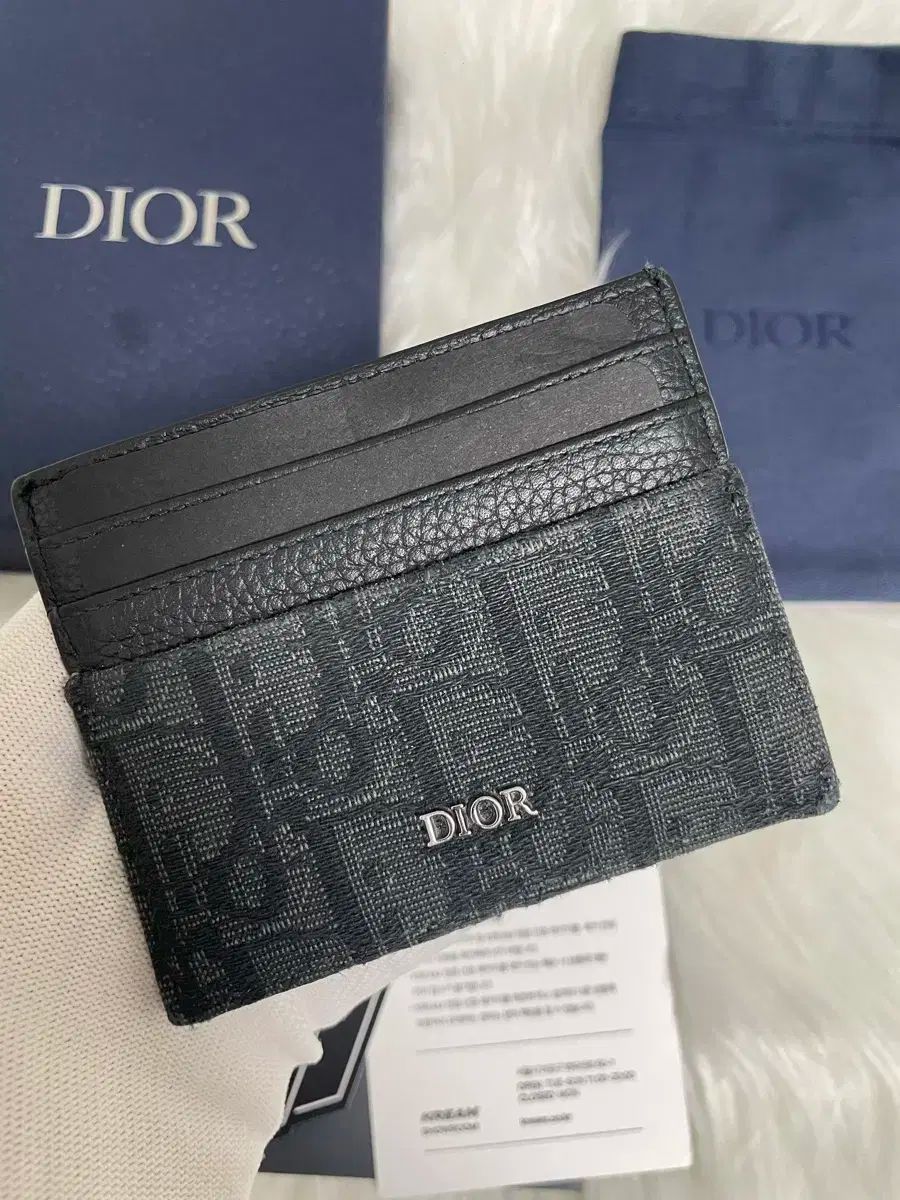 S級 クリーム ディオール オブリーク ブラック カードウォレット
