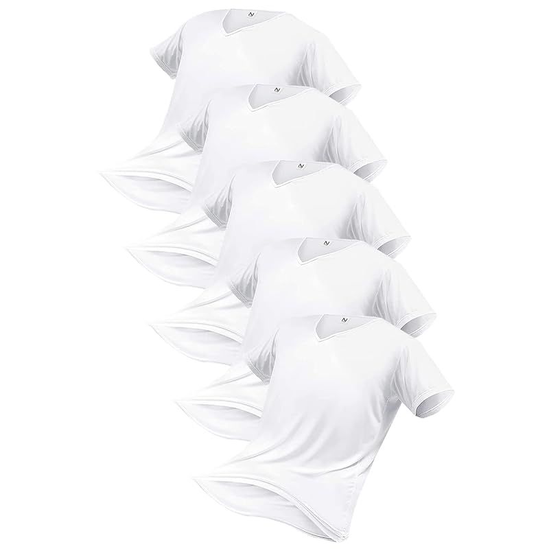[NOSTEEZ] 俺のインナーシャツ メンズ 肌着 ５枚組 半袖 Vネック 防菌防臭 ヤミツキになる肌触り (白， L) 1