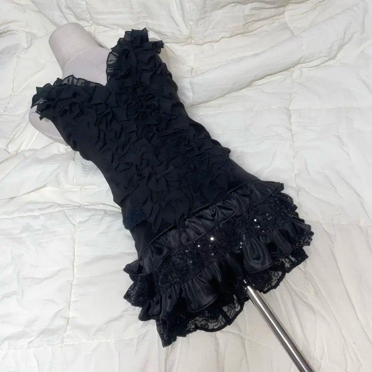 ヴィンテージ ノースリーブ スカート ブラック フェアリー ゴスロリ 公겜ヒロイン パンク ファウニング133