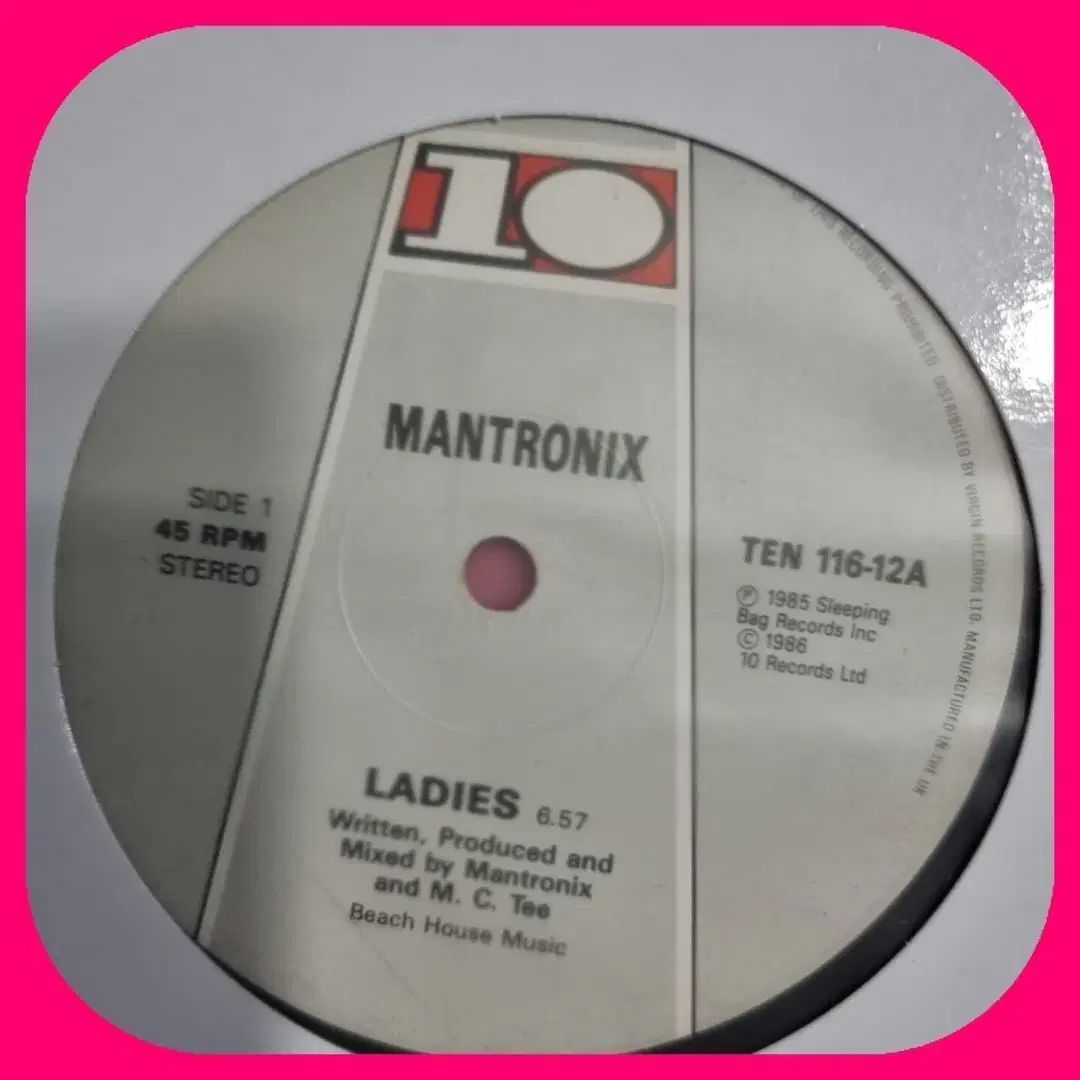 Mantronix Ladies 12 インチ LP