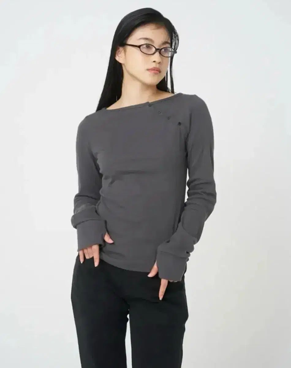 迷キーソウル スラッシュ ボタン ロングスリーブ 긴팔 slash button