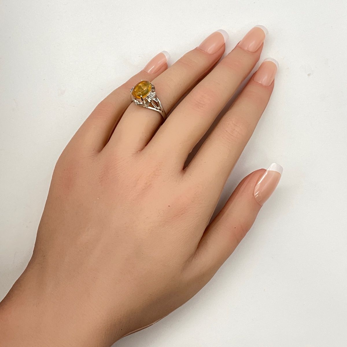 ファイアオパール リング プラチナ 指輪 メレダイヤ 12.5号 Pt 900 ダイヤモンド レディース リング 指輪 アクセサリー レディース