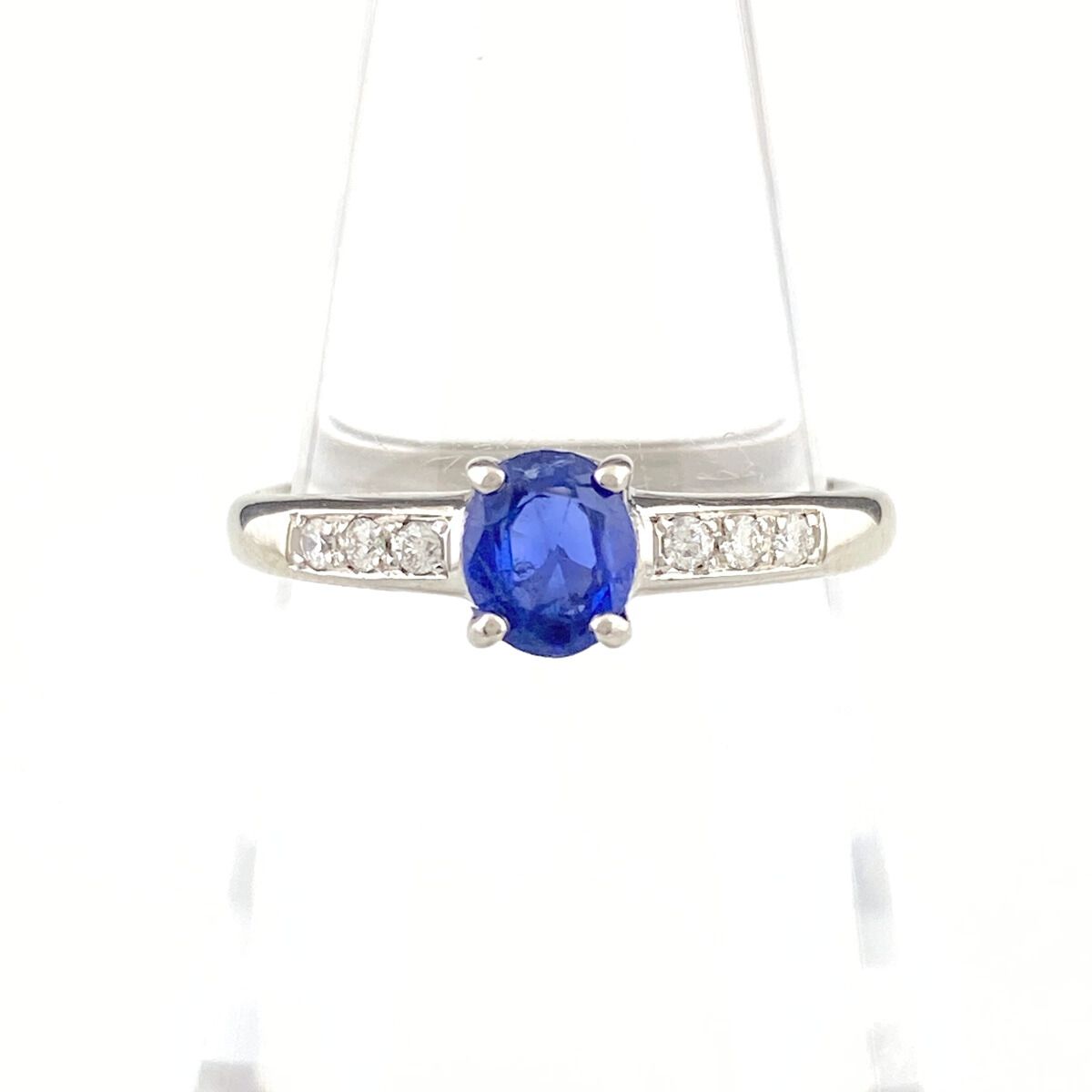 サファイア デザインリング プラチナ メレダイヤ 指輪 リング 11 5号 Pt 900 ダイヤモンド レディース