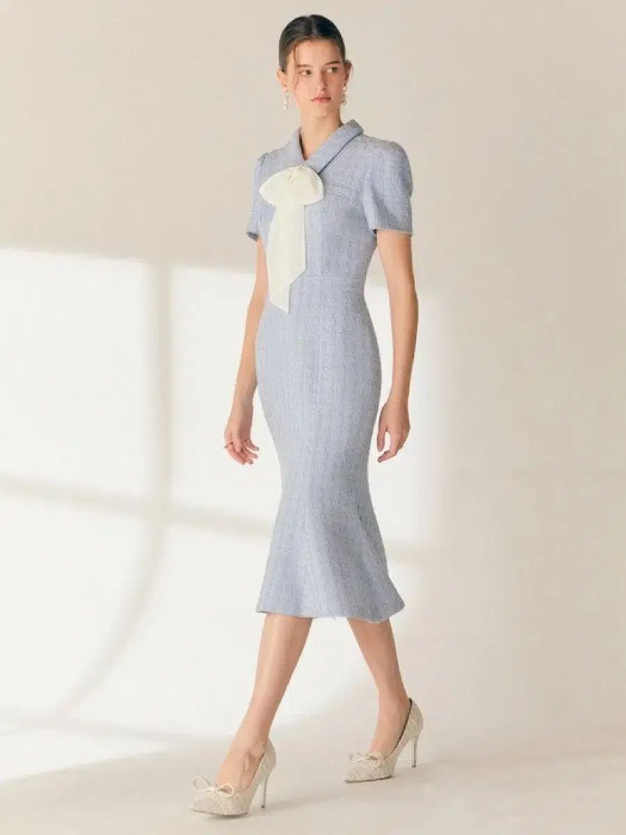  ブライドアンドユー 엠마 ツイード マーメイド ONE PIECE 白 長袖 七分袖 その他