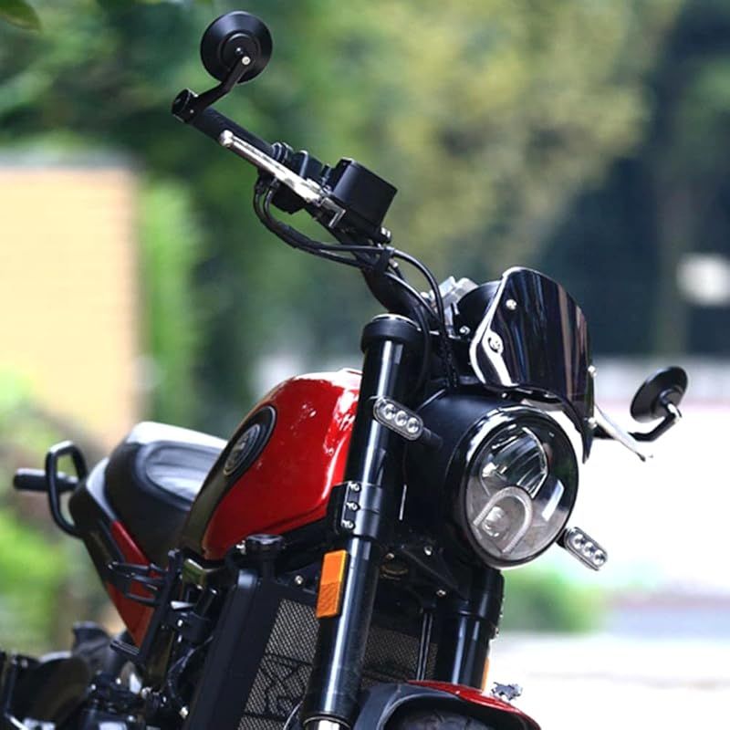 SEMIMO バイク バーエンドミラー CNC仕上げ 22mmハンドル汎用 バイク