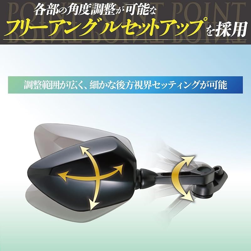 タナックス(Tanax) バイクミラー ナポレオン シャークミラー1B