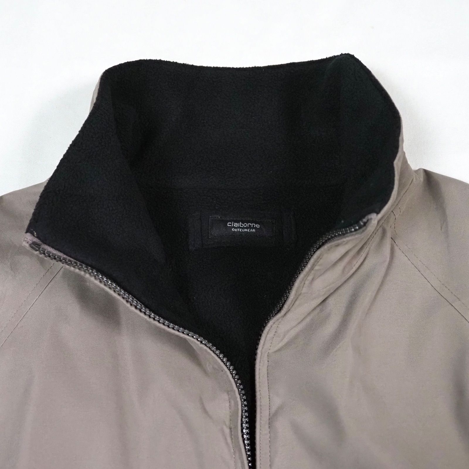 Claiborne Reversible Zip Up Shell/Fleece Jacket XL ブラック
