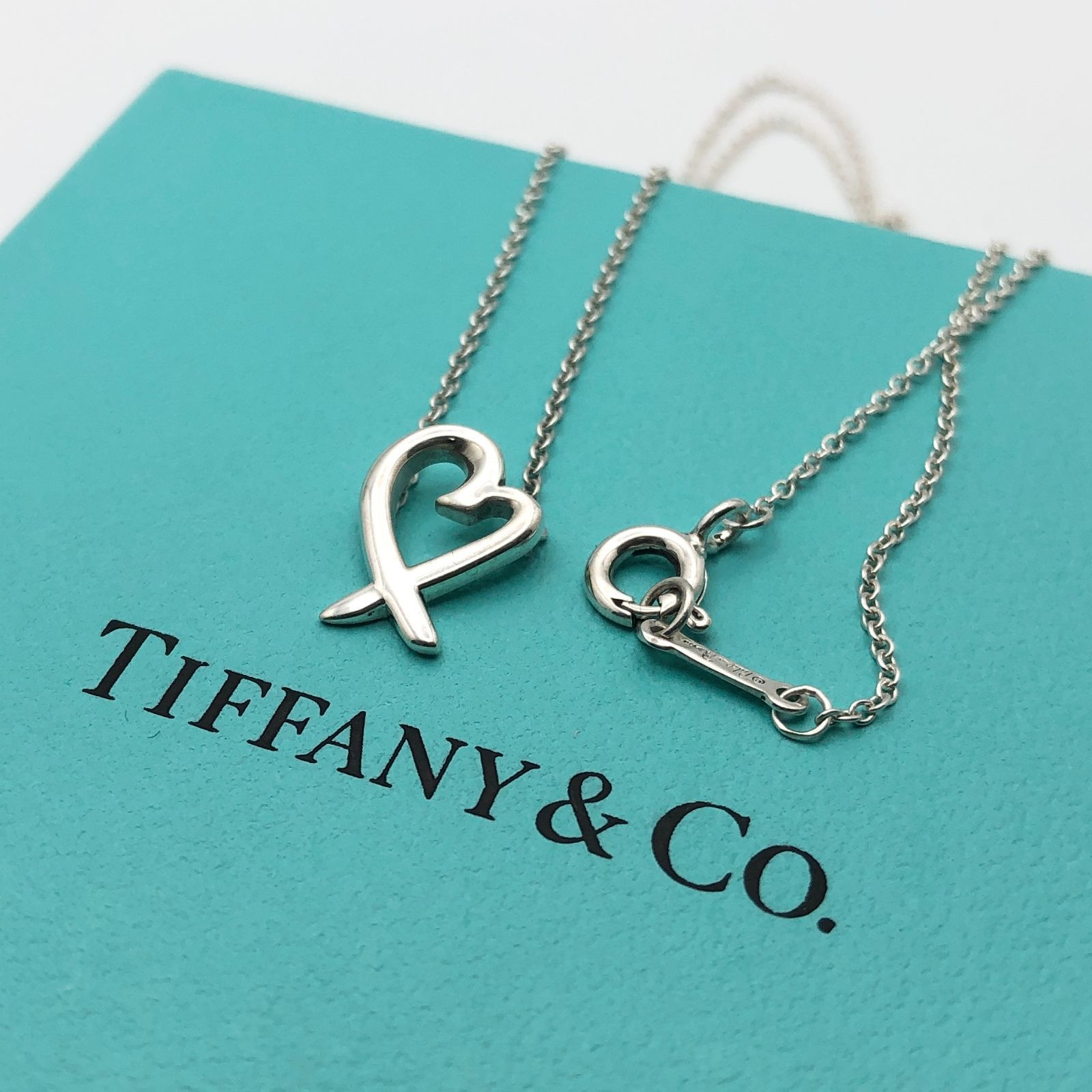 極美品 ティファニー ラビングハート ダイヤ ネックレス シルバー925 美品=【Tiffany & Co.(ティファニー)】ラビングハート ネックレス