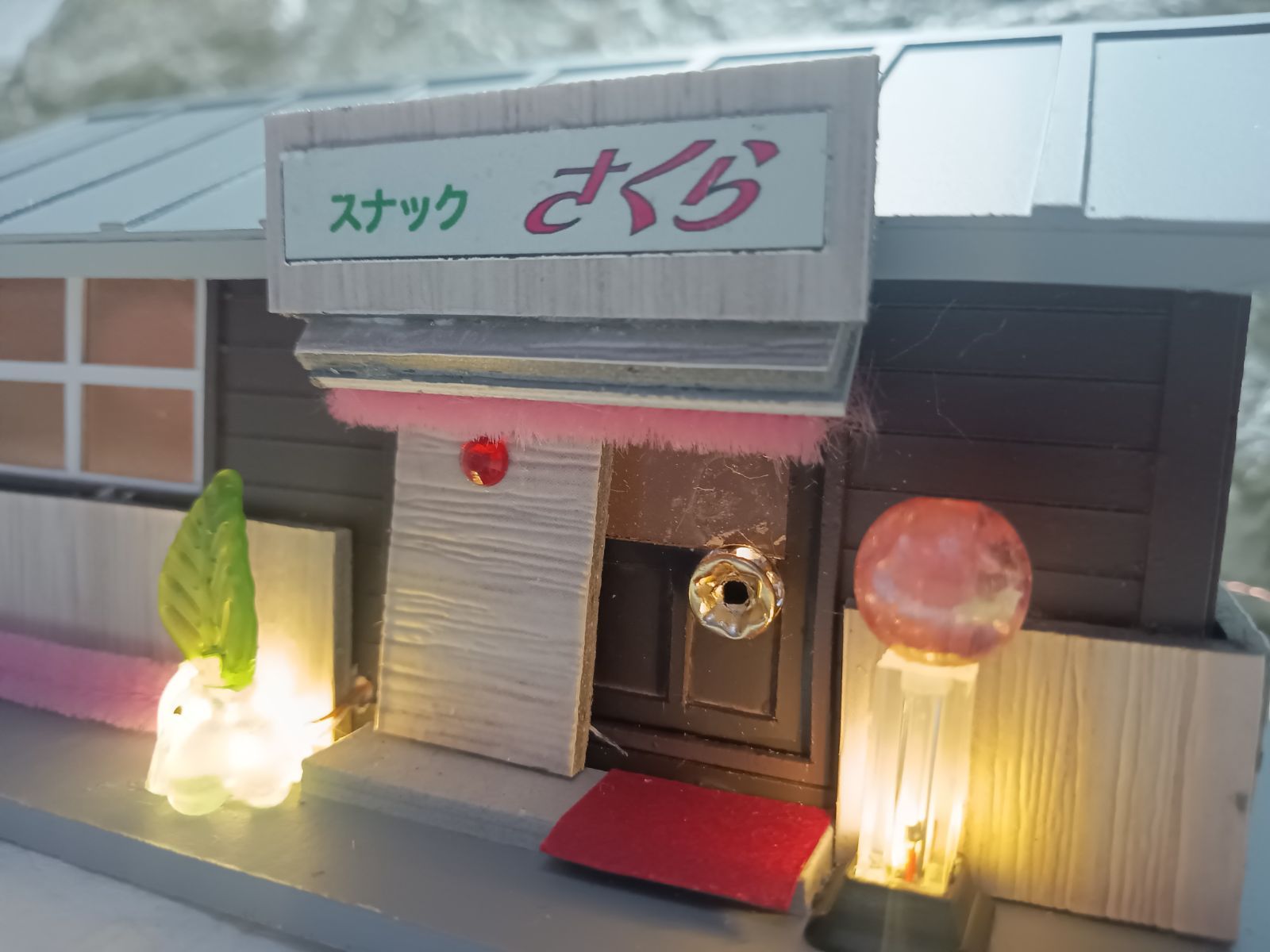 HOゲージ スナック さくら 夜景 木造ストラクチャー 1 80