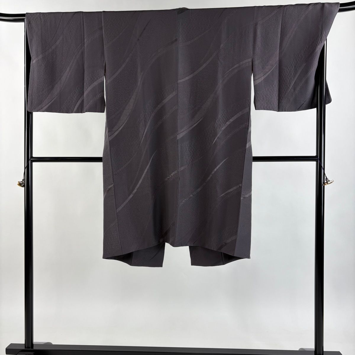 道中着 身丈109.5 cm 裄丈69 L 和装コート 地紋 灰紫 正絹