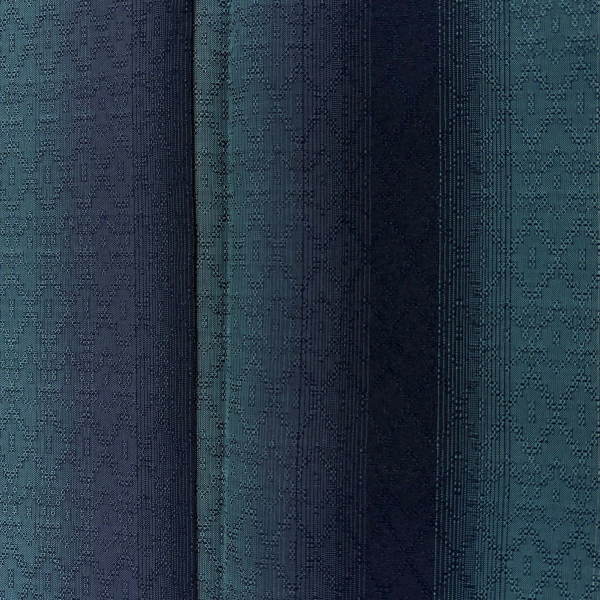 小紋 身丈167cm 裄丈68cm L 袷 洗える着物 縦縞 幾何学模様 ぼかし 青