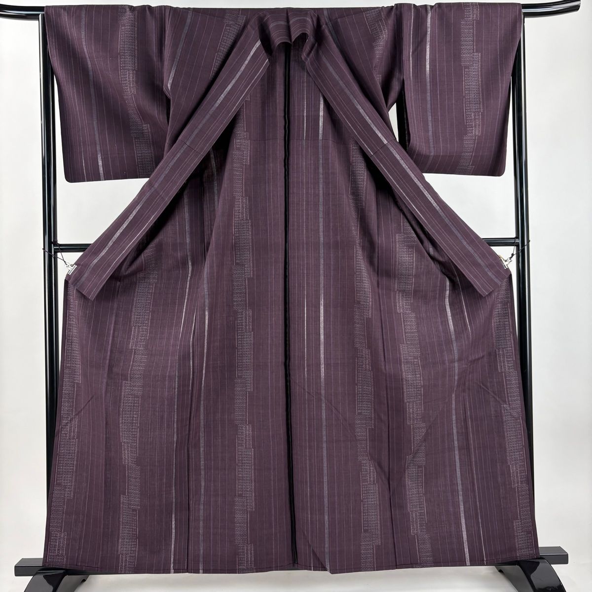 結城紬 身丈161.5cm 裄丈64cm M 単衣 本場結城紬 井上商事 証紙 亀甲絣