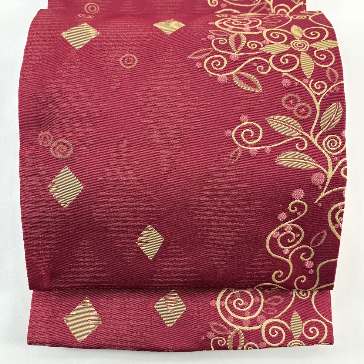 袋帯六通モール幾何学花菱花唐草25M115f 袋帯六通モール幾何学花菱花唐草25M115f 袋帯六通モール幾何学