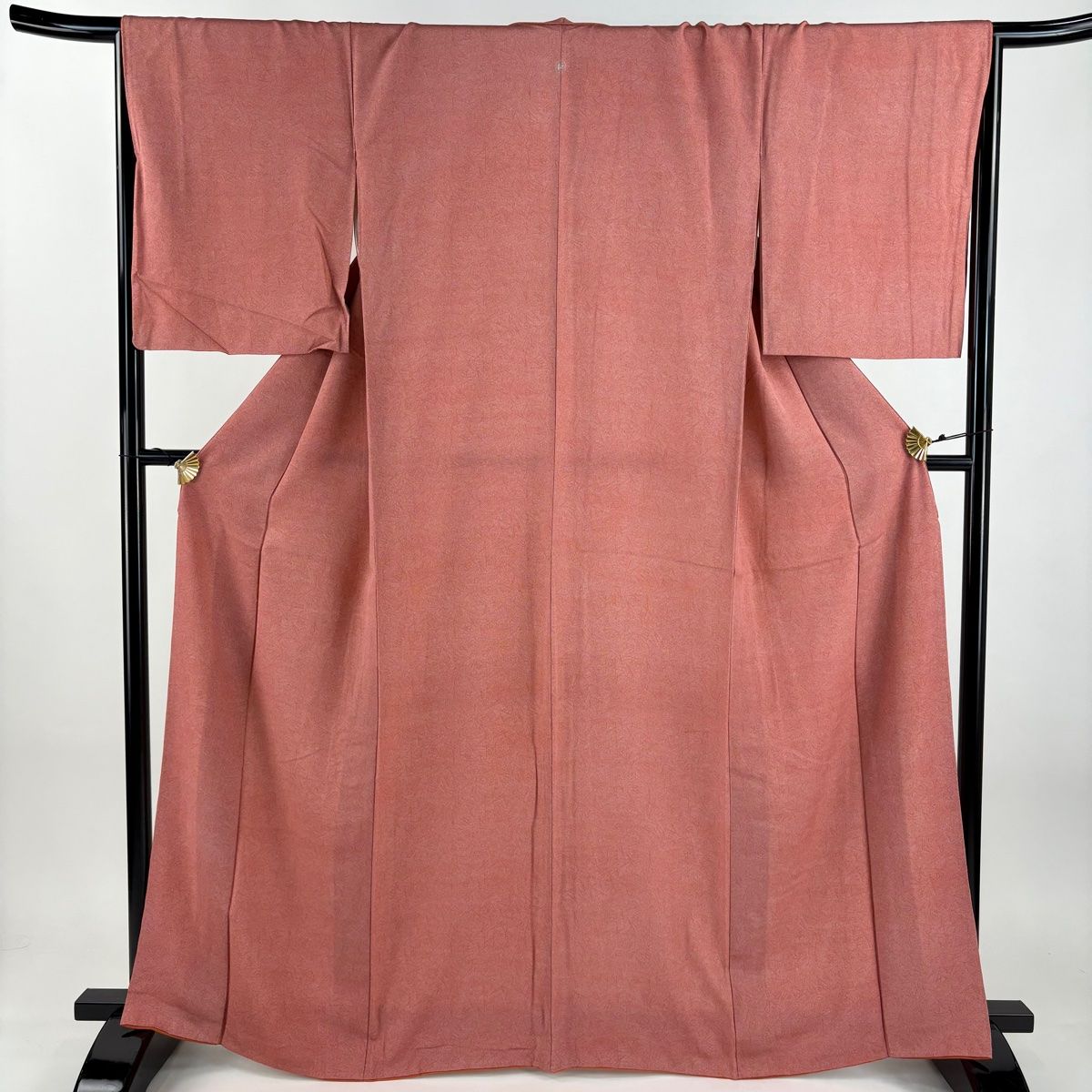 江戸小紋 身丈165.5cm 裄丈67cm M 袷 内田秀一 落款 松葉 鼓 赤 正絹