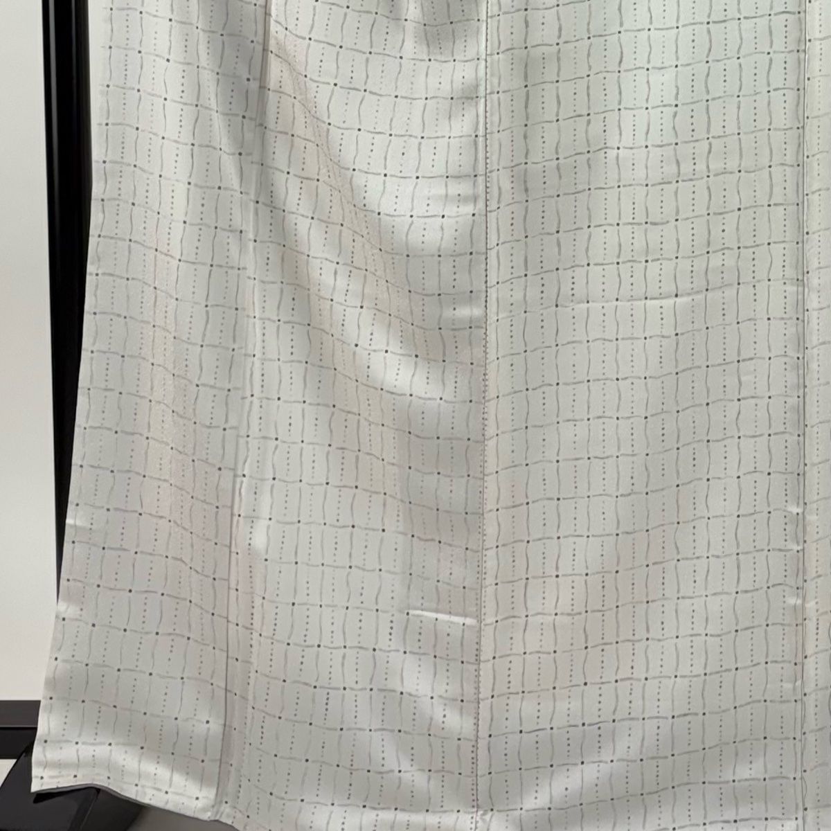 小紋 身丈166 5 cm 裄丈66 M 袷 幾何学 灰白 正絹 秀品