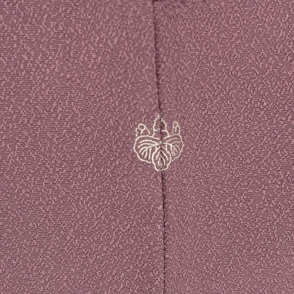  付下げ 身丈160 5 cm 裄丈66 M 袷 菊 地紋 ビロード風 紫 正絹 秀品 一つ紋 訪問着 付け下げ 着物