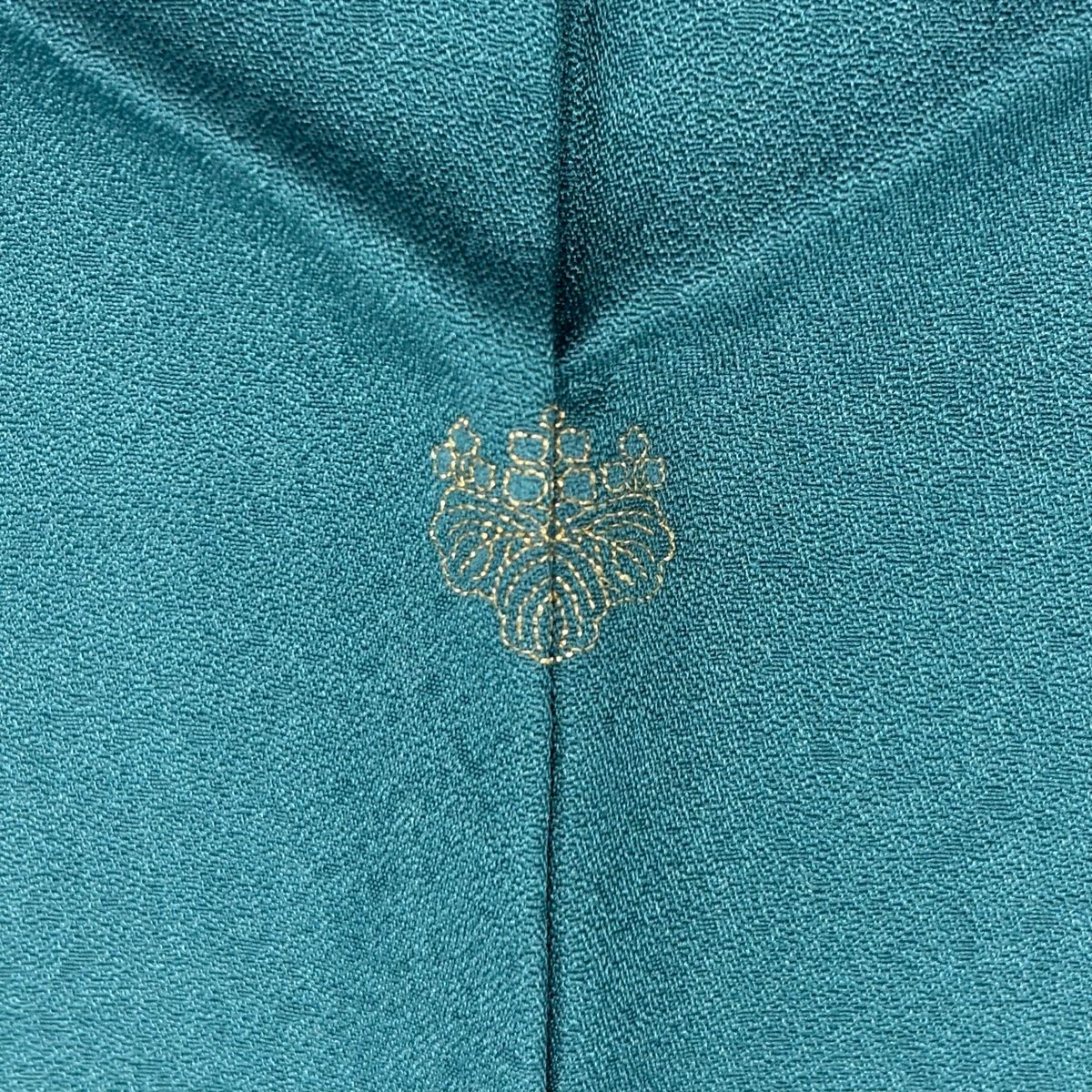  訪問着 身丈158 cm 裄丈64 M 袷 草花 流水 金銀彩 ぼかし 青緑 正絹 秀品 一つ紋 訪問着 付け下げ 着物