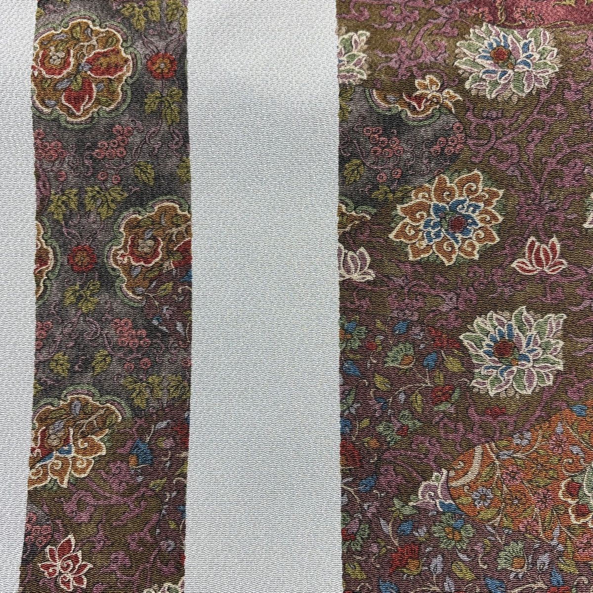 美品】 名古屋帯 秀品 草花 鳥 縮緬 灰色 正絹 【中古】 - メルカリ