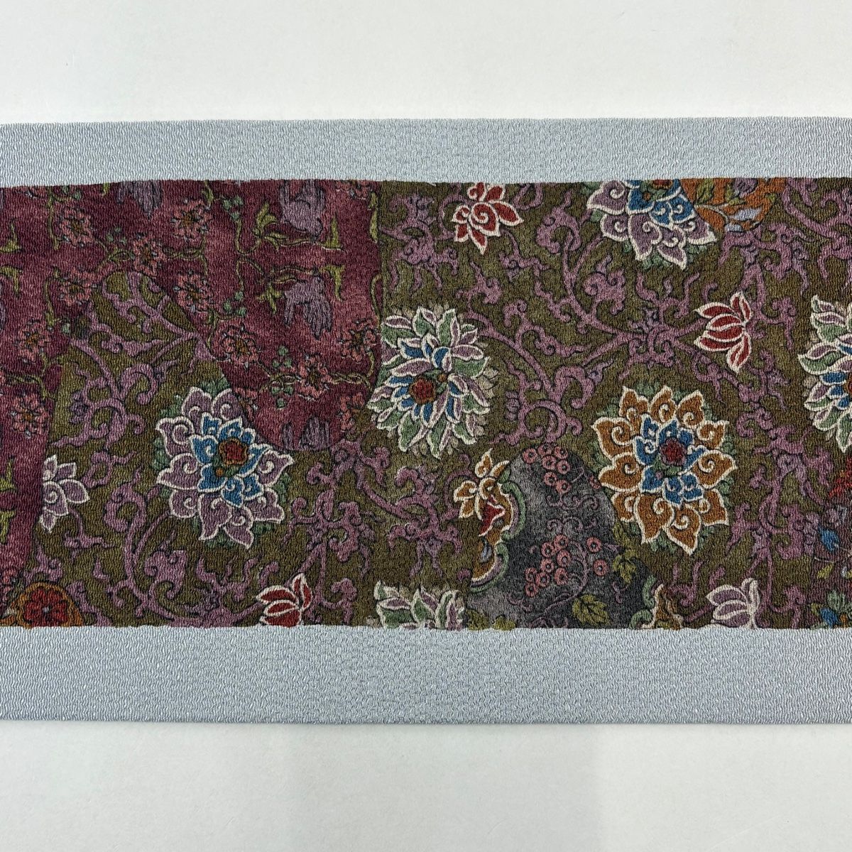 美品】 名古屋帯 秀品 草花 鳥 縮緬 灰色 正絹 【中古】 - メルカリ