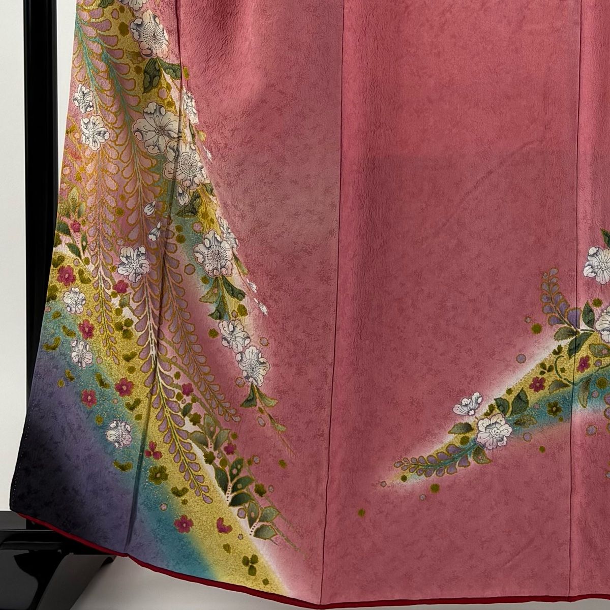 振袖 身丈161cm 裄丈69cm L 袷 辻が花柄 割引 絞り 金彩 ピンク 正絹